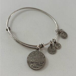 Alex and Ani Silver Charm Bangle